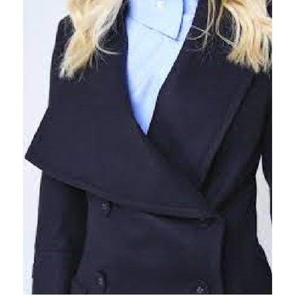 NWT VIVIENNE WESTWOOD SOLD OUT ANGLOMANIA NAVY JABOT MELTON WOOL COAT US 10 - Picture 5 of 13